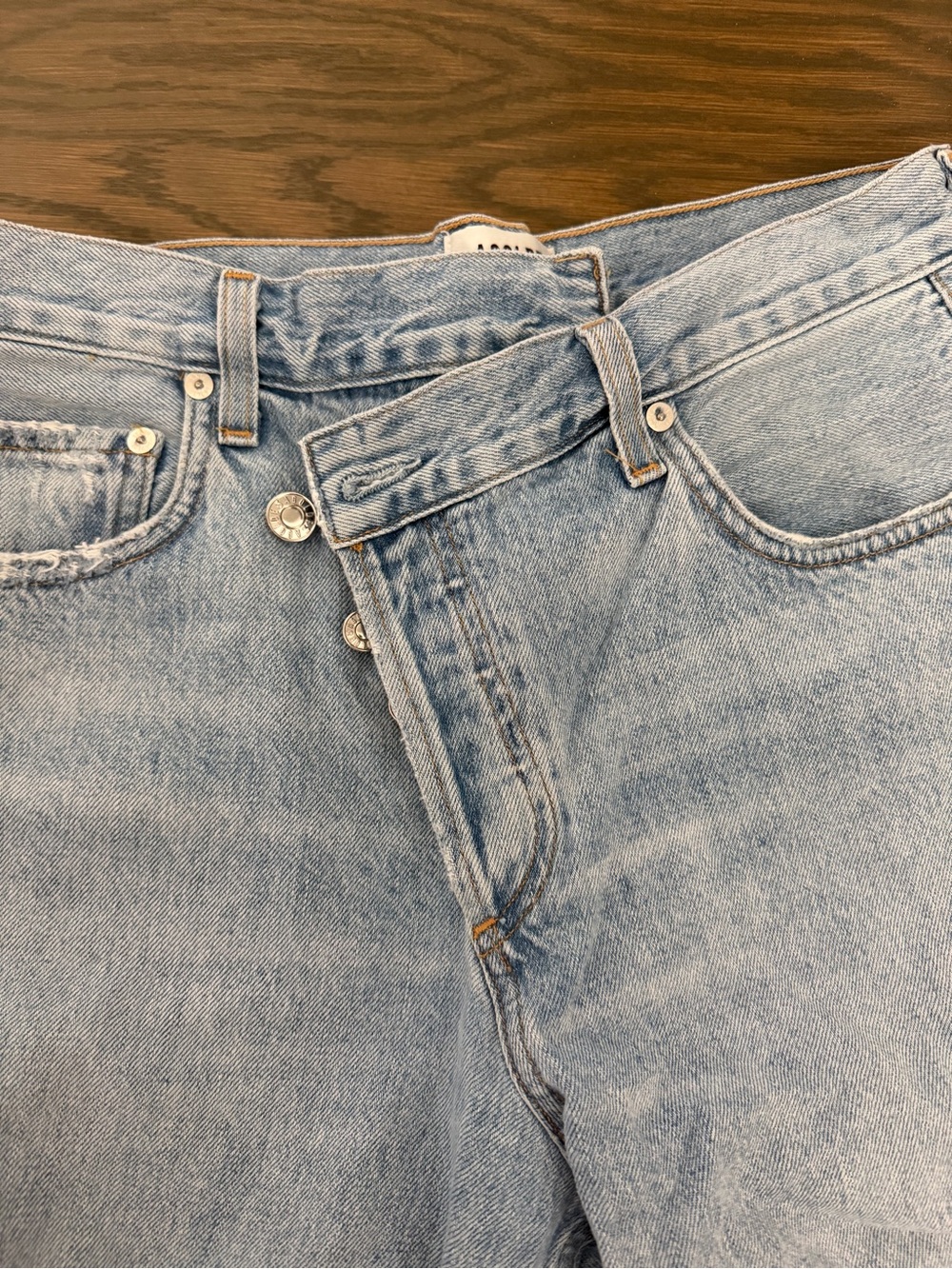 Agolde Light Wash Straight Jeans - Picture 5 of 6
